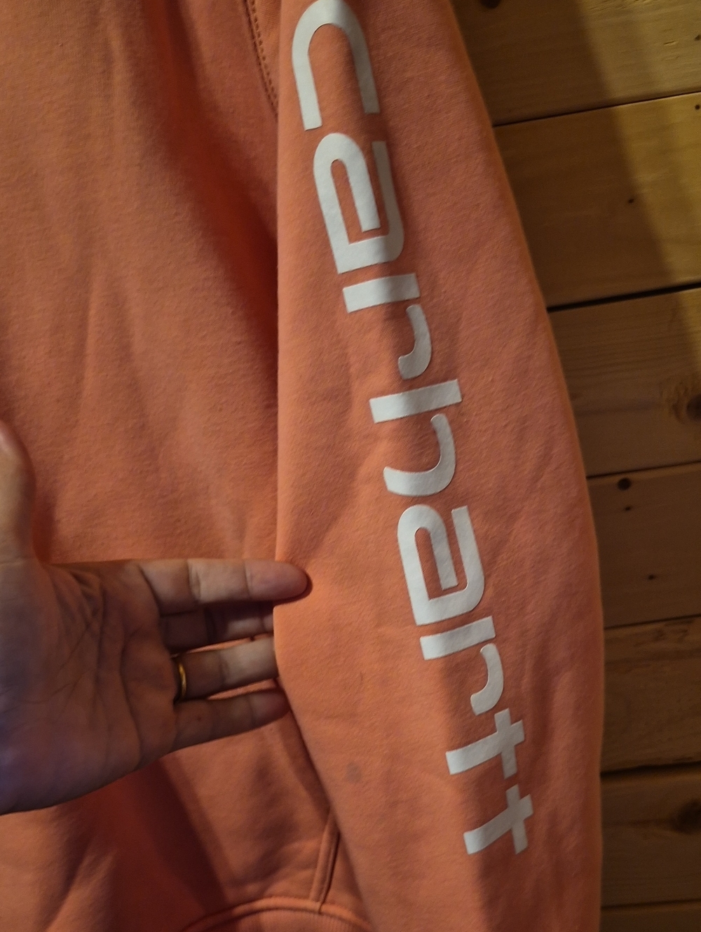 Womens Carhartt Hoodie Size Large Peach Color - Picture 4 of 8